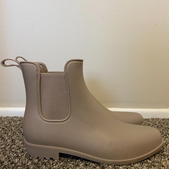 Women's Chelsea Rain Boots - A New Day Taupe Size 11 - Picture 3 of 5